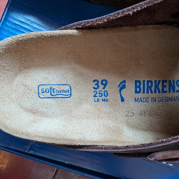 Birkenstock Boston BS Habana Leather Brown Clogs Size L8 M6 Narrow Soft Footbed - Picture 4 of 8